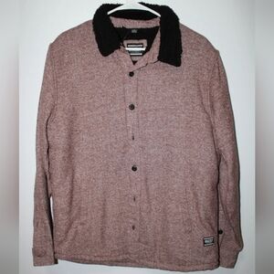 Red Heather Grizzly Griptape Sherpa Fleece Lined Mens Jacket Medium